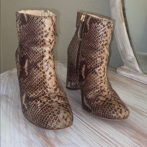 INC Snakeskin booties